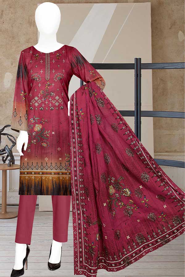 Mahjabeen Civic Lawn'23 SW#780 Red