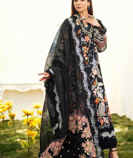 Maryam hussain Luxury Lawn`22 D# 01 MIDNIGHT