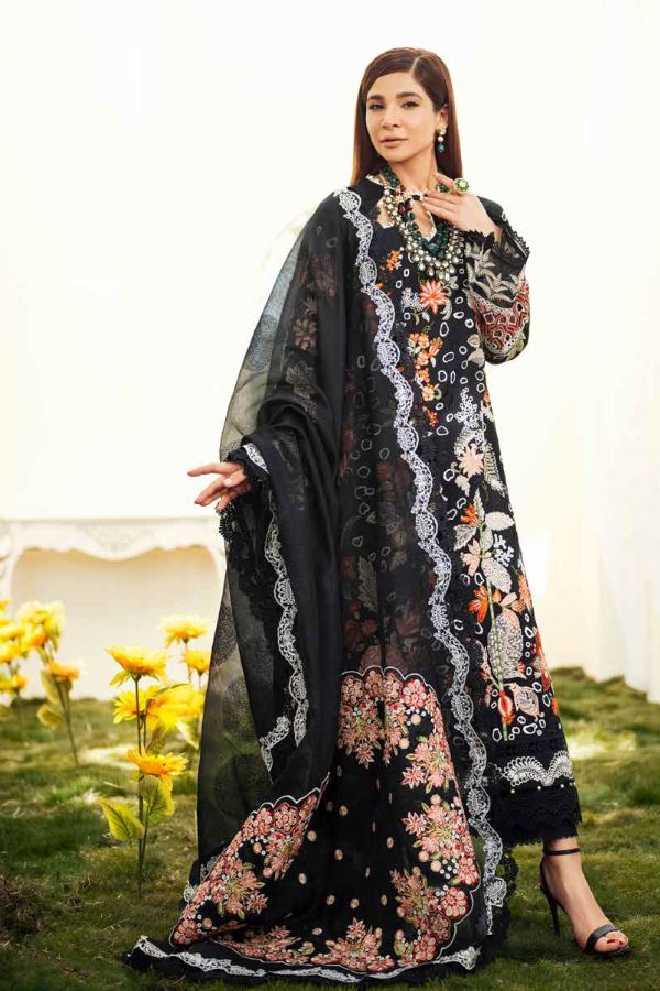 Maryam hussain Luxury Lawn`22 D# 01 MIDNIGHT