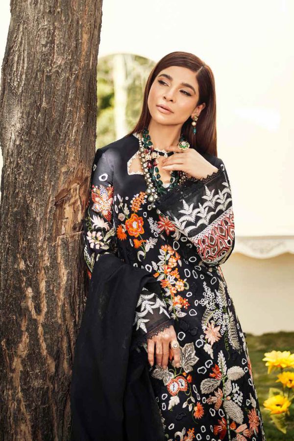 Maryam hussain Luxury Lawn`22 D# 01 MIDNIGHT