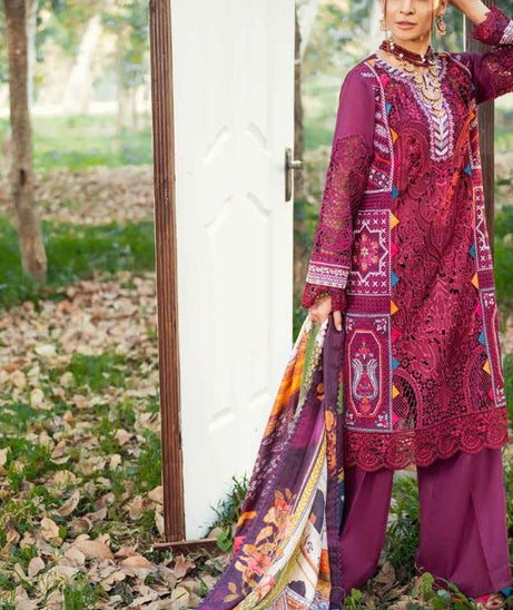 Maryam hussain Luxury Lawn`22 D# 09 FUSCHIA