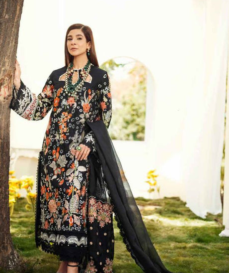 Maryam hussain Luxury Lawn`22 D# 01 MIDNIGHT