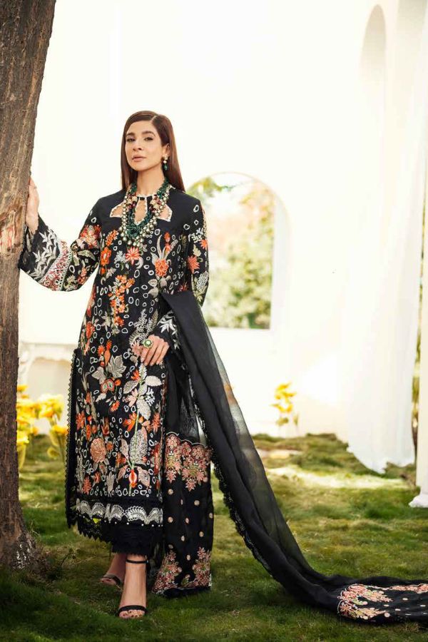 Maryam hussain Luxury Lawn`22 D# 01 MIDNIGHT