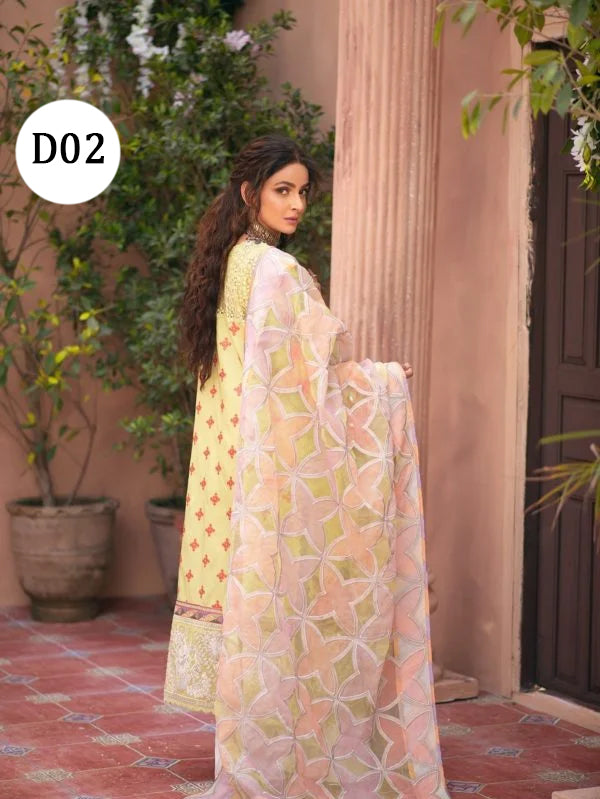 Maryam hussain Luxury Festive Lawn`21D#02-Meena