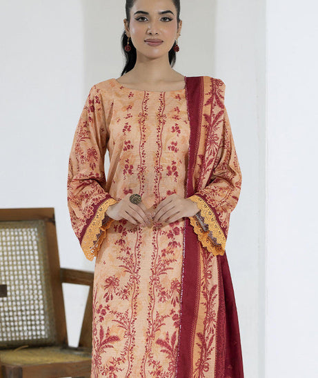 Maya Slub Luxe Khaddar`25 D#1 (Peach)