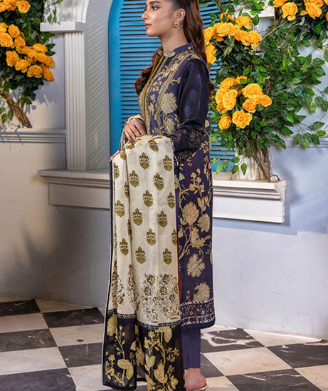 Meeral Bahaar Premium Lawn`26 D#1 (Blue)