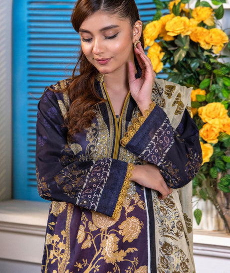 Meeral Bahaar Premium Lawn`26 D#1 (Blue)