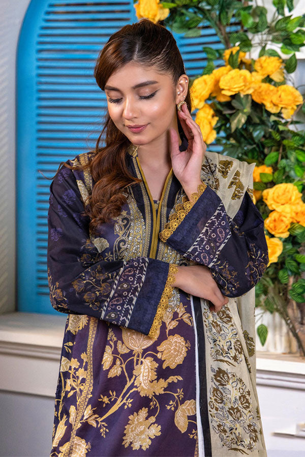 Meeral Bahaar Premium Lawn`26 D#1 (Blue)