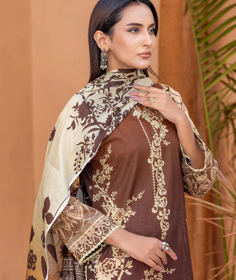 Meeral Bahaar Premium Lawn`26 D#1 (Brown)