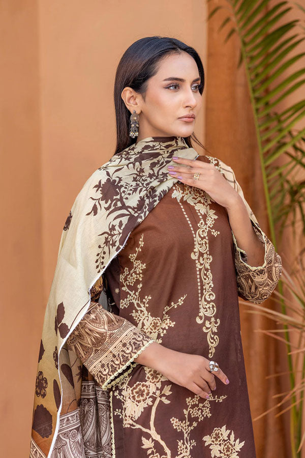 Meeral Bahaar Premium Lawn`26 D#1 (Brown)