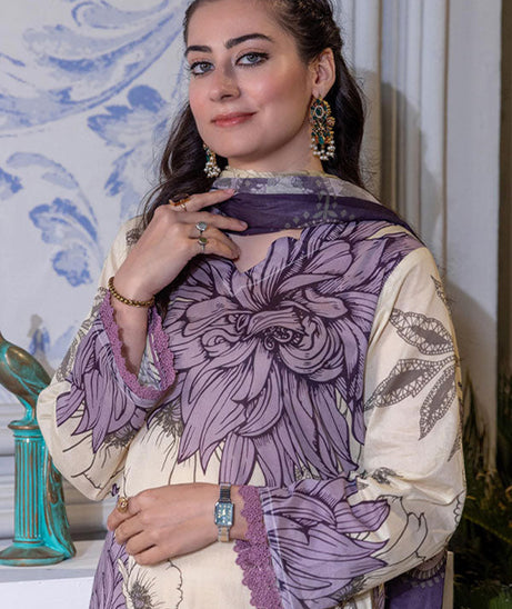Meeral Bahaar Premium Lawn`26 D#1 (Cream)