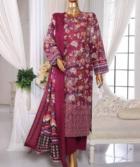 Mi Creation Taana Doriya Lawn`25 (Maroon)
