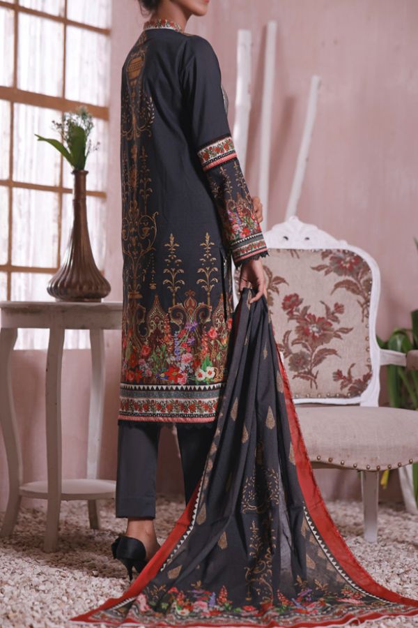 Misri Digital Print Lawn`22 D#95 Black