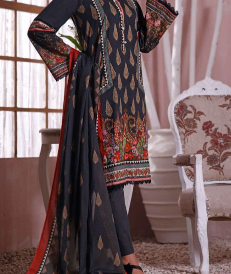 Misri Digital Print Lawn`22 D#95 Black