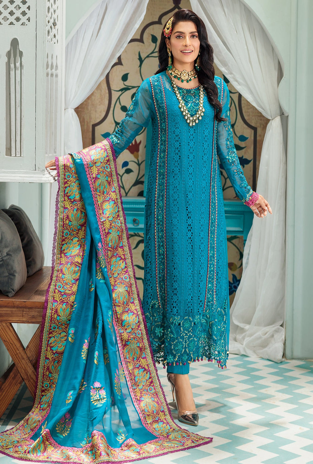 Noor By Sadia Asad Chiffon Laserkari`22 D#5