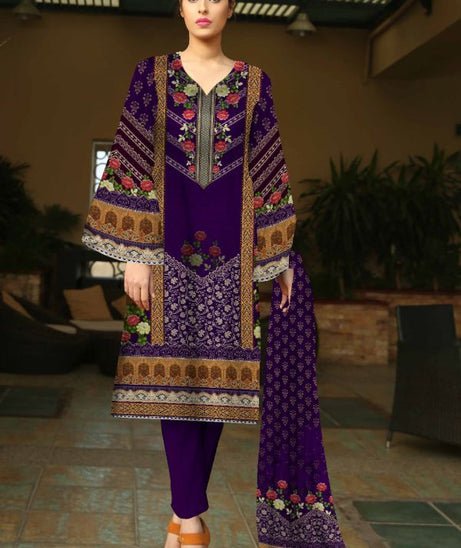 Noor Afroz D/Excl Linen'21 D#213 (Purple)
