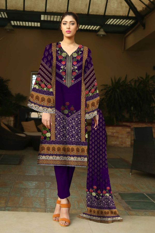Noor Afroz D/Excl Linen'21 D#213 (Purple)