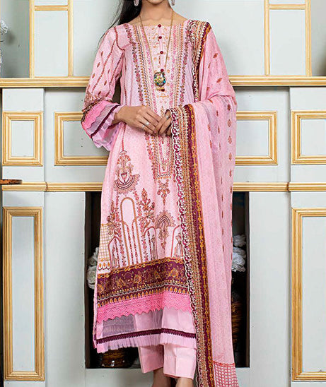 Noor E/Zari Lawn C/Dupatta'23 D#52 (Pink)