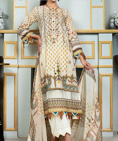 Noor E/Zari Lawn C/Dupatta'23 D#55 (L Fawn)