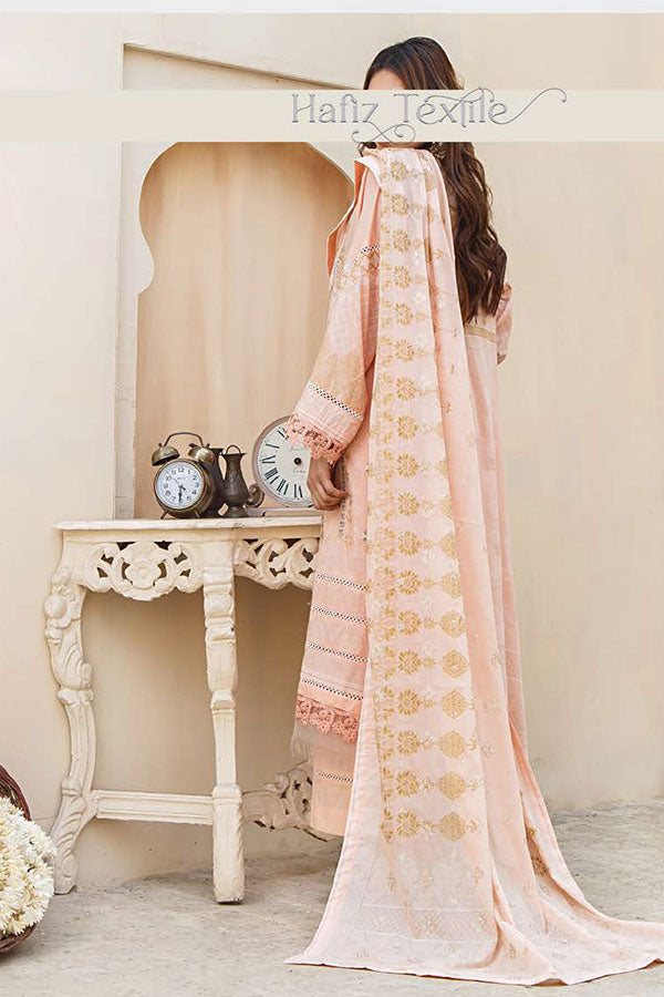 Noor Emb Lawn L/Dupatta'23 D#2 (Peach)