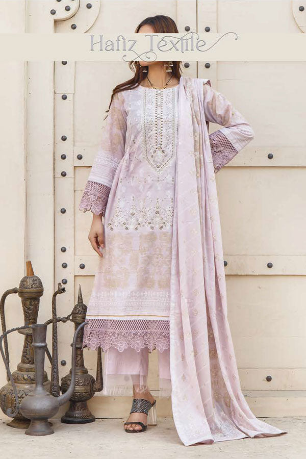 Noor Emb Lawn L/Dupatta'23 D#3 (L Mauve)
