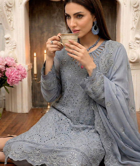 Noor Jahan Noor-E-Nazar Lawn`26 D#01 (B-GREY)