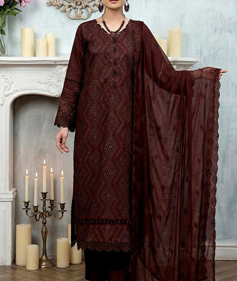Noor Jahan Noor-E-Nazar Lawn`26 D#01 (BROWN)
