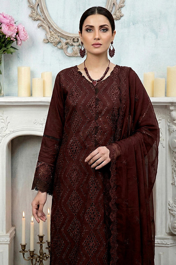 Noor Jahan Noor-E-Nazar Lawn`26 D#01 (BROWN)