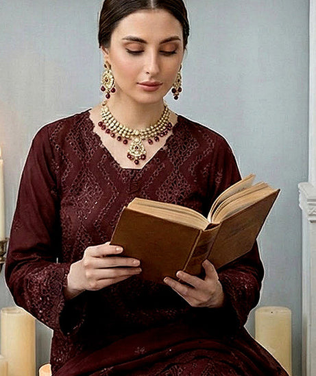 Noor Jahan Noor-E-Nazar Lawn`26 D#01 (BROWN)