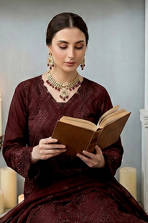 Noor Jahan Noor-E-Nazar Lawn`26 D#01 (BROWN)