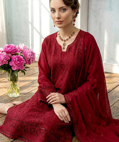 Noor Jahan Noor-E-Nazar Lawn`26 D#01 (Magenda)