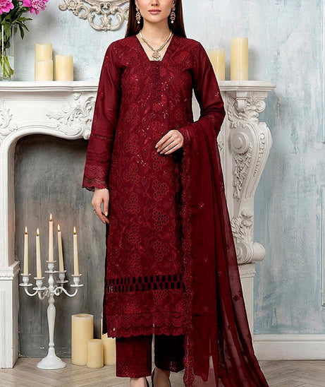 Noor Jahan Noor-E-Nazar Lawn`26 D#01 (Maroon)