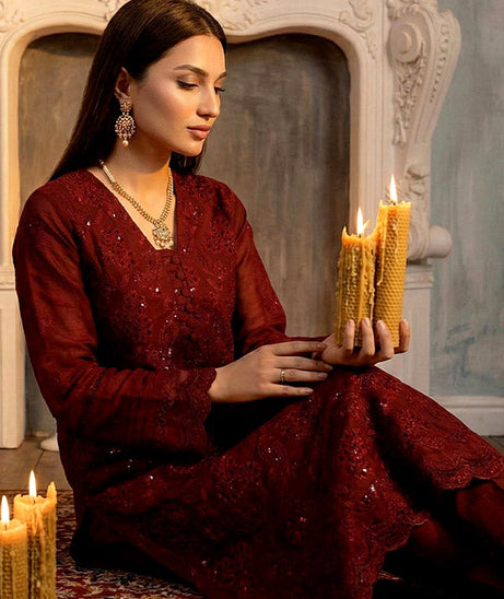 Noor Jahan Noor-E-Nazar Lawn`26 D#01 (Maroon)