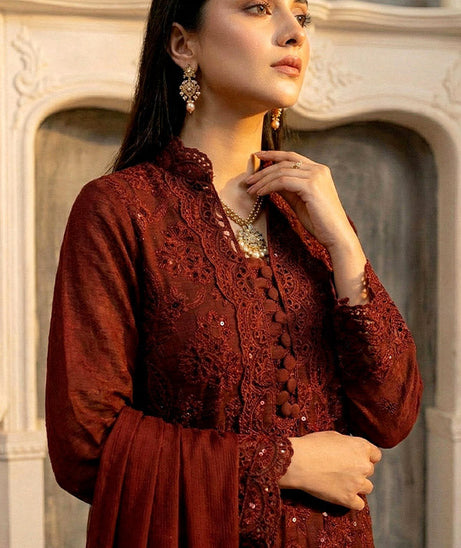 Noor Jahan Noor-E-Nazar Lawn`26 D#01 (Maroon)