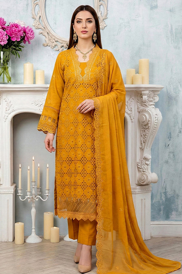 Noor Jahan Noor-E-Nazar Lawn`26 D#01 (MUSTARD)
