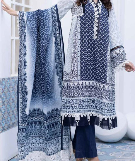 Noor Print Lawn`22 D#104 Grey