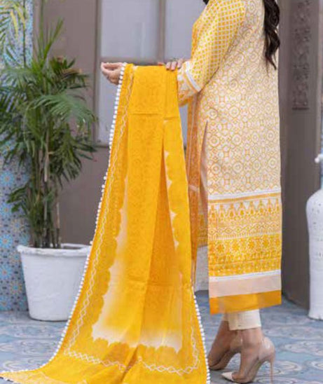 Noor Print Lawn`22 D#104 Orange