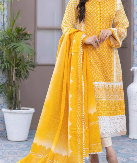 Noor Print Lawn`22 D#104 Orange