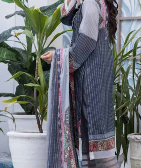 Noor Print Lawn`22 D#110 N Blue