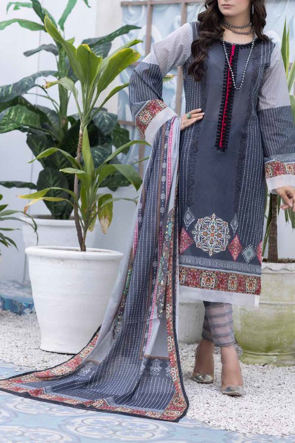 Noor Print Lawn`22 D#110 N Blue