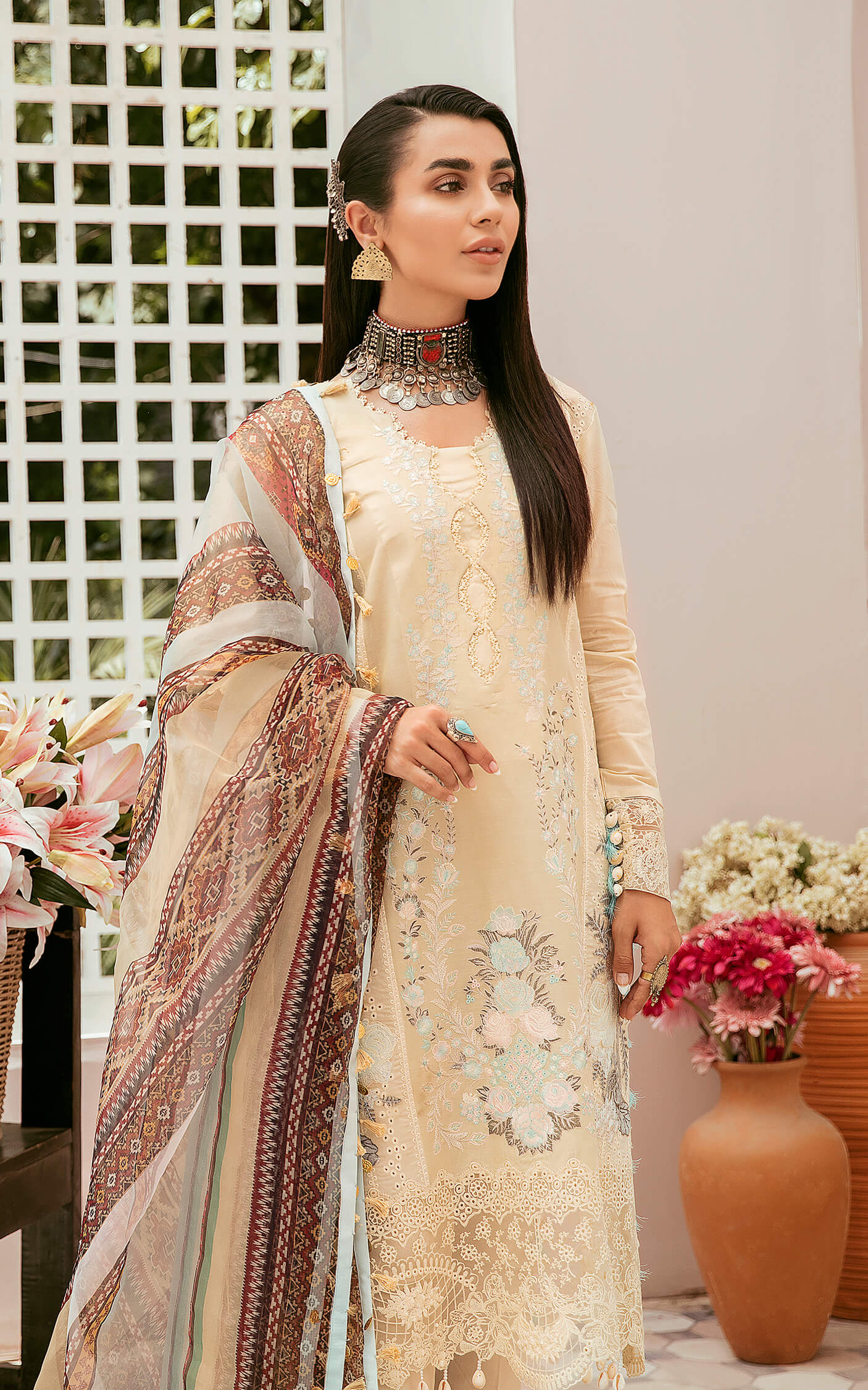 Asifa Nabeel Qaus-e-Quzah Luxury Lawn'22 SS#04