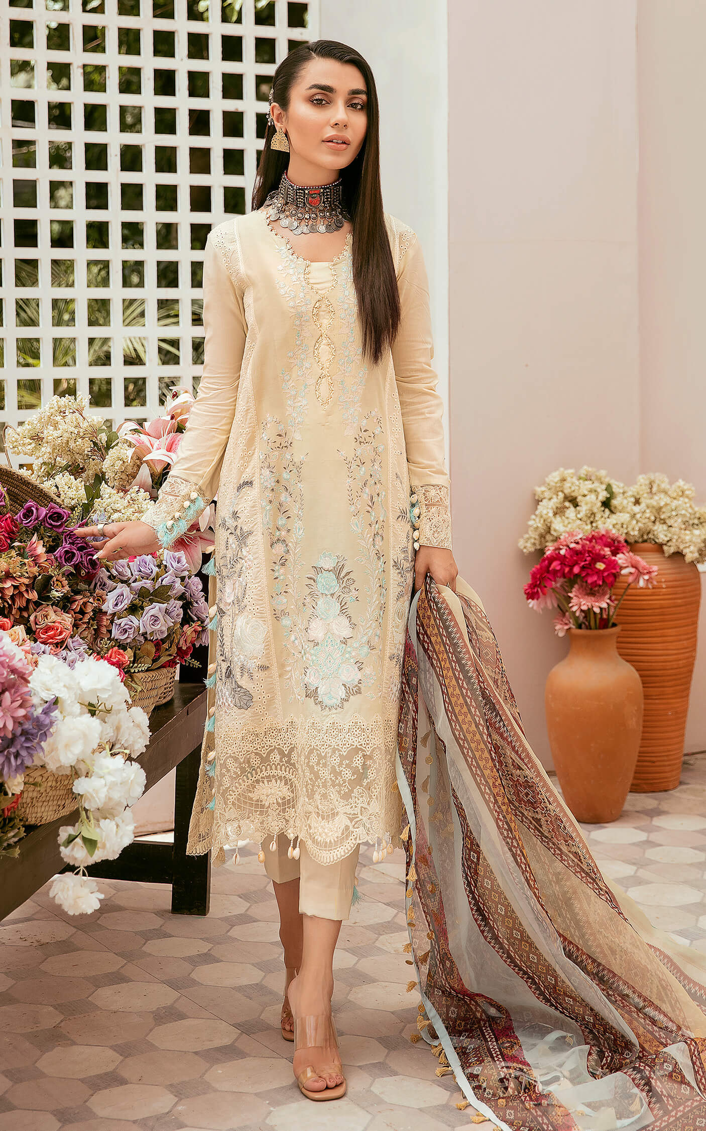 Asifa Nabeel Qaus-e-Quzah Luxury Lawn'22 SS#04
