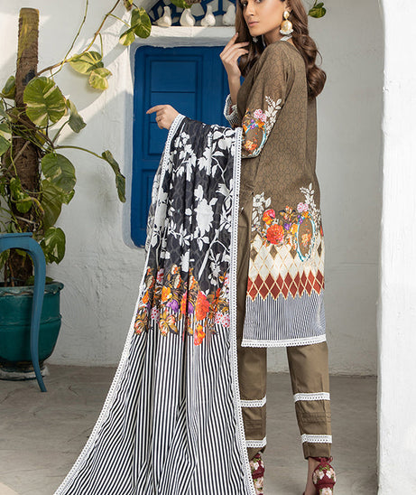 Orchid Digital Print Lawn`21 (D-Mehndi)