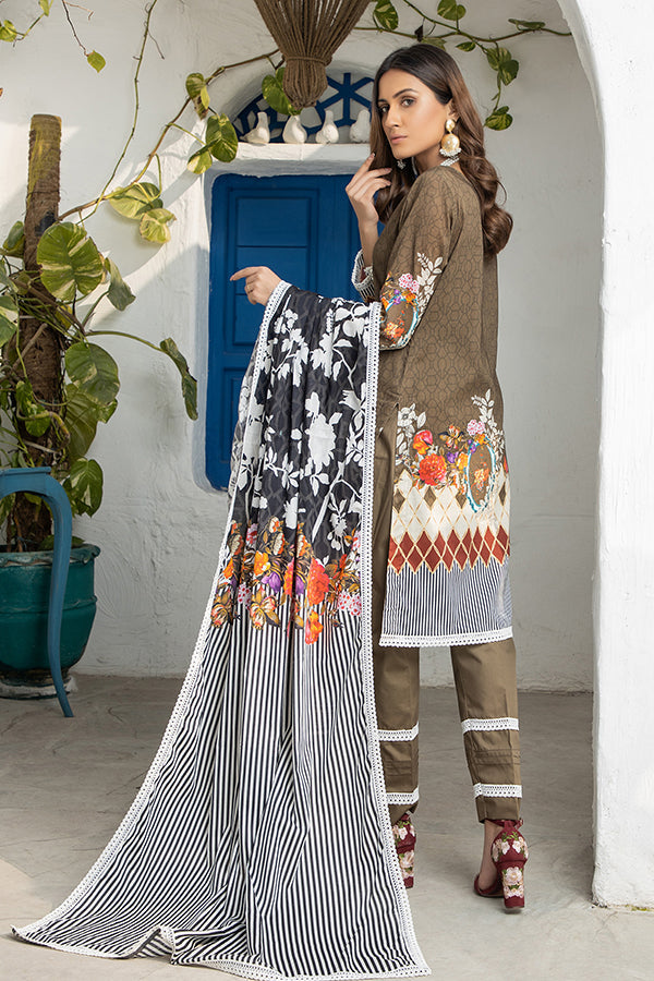 Orchid Digital Print Lawn`21 (D-Mehndi)