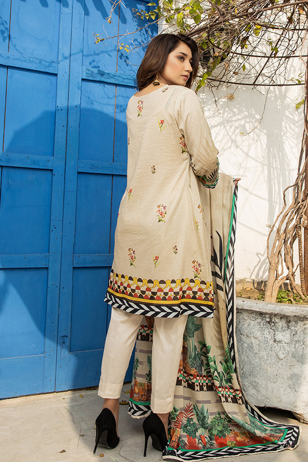 Orchid Digital Print Lawn`21 (Fawn)
