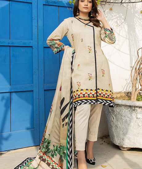 Orchid Digital Print Lawn`21 (Fawn)
