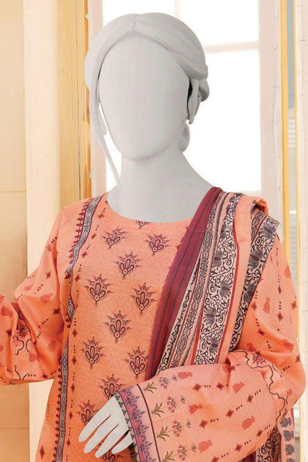 Oriens Digital Print Lawn`25 D#808 (D Peach)
