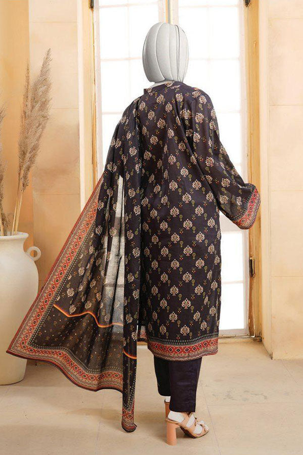 Oriens Digital Print Lawn`25 D#809 (Black)