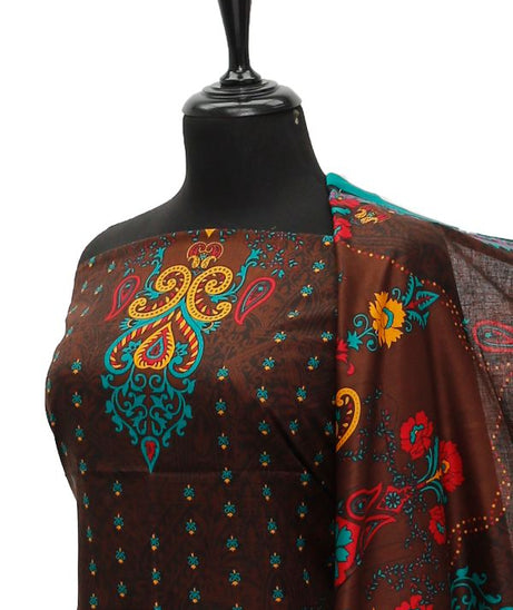 Oriens Print Lawn`21 D#901 (Chocolate)