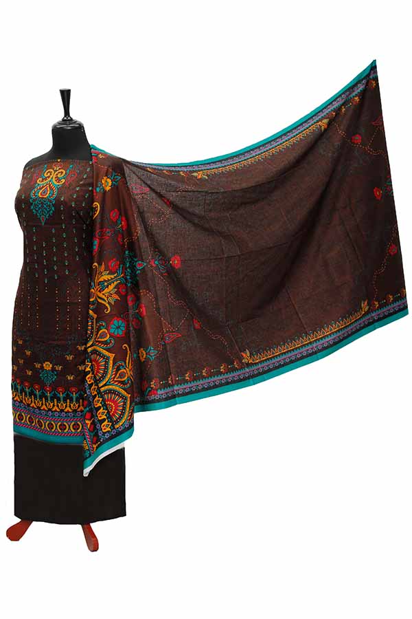 Oriens Print Lawn`21 D#901 (Chocolate)